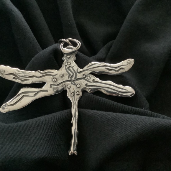 Silver Dragonfly Pendant Necklace - Picture 2 of 2